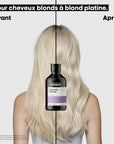 Avant/ Après utilisation Shampoing Violet Chroma Creme L’Oréal