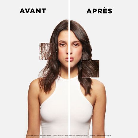 Avant/ Après utilisation Bain Densité Densifique  Kérastase