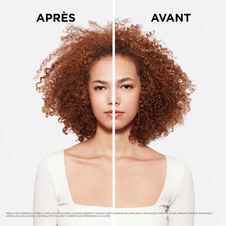 Avant/ Après utilisation Fondant Cica Chroma Chroma Absolu  Kérastase
