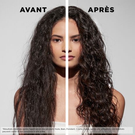 Avant/ Après utilisation Fondant Hydratation Essentielle Curl Manifesto Kérastase