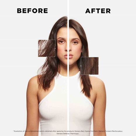 Avant/ Après utilisation Masque Intense Régénérant Chronologiste  Kérastase