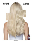 Avant/ Après utilisation shampoing violet Vitamino SpectrumL’Oréal