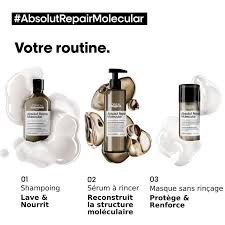 Présentation gamme Absolut Repair molecular pour le produit shampoing Anti-Resistance L’Oréal