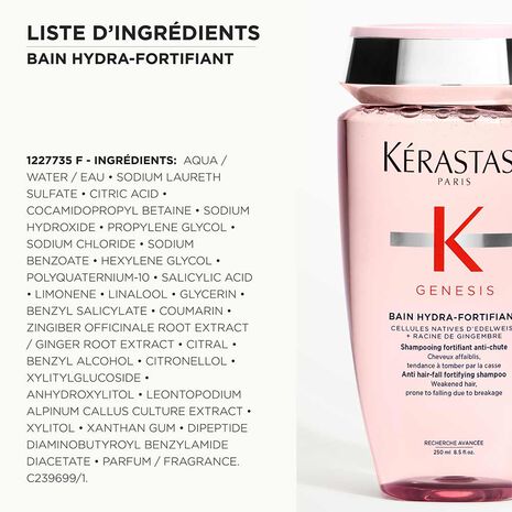 Ingrédients contenu dans shampoing Bain Hydre-Fortifiant Genesis Kérastase