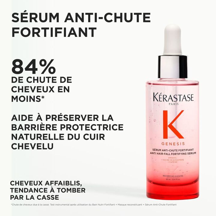 Résultats attendus après utilisation Sérum Anti-Chute Fortifiant Genesis Kérastase