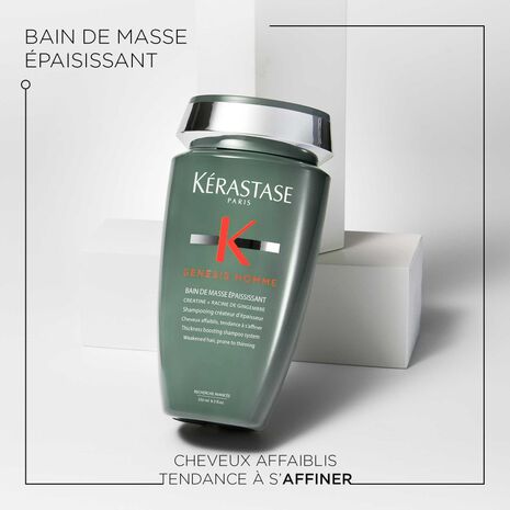 Description et produit du Bain Masse Épaississant Genesis-Homme Kérastase- Vue face 250ml
