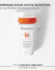 description et shampoing Bain Satin Riche Nutritive Kérastase - vue face 250ml