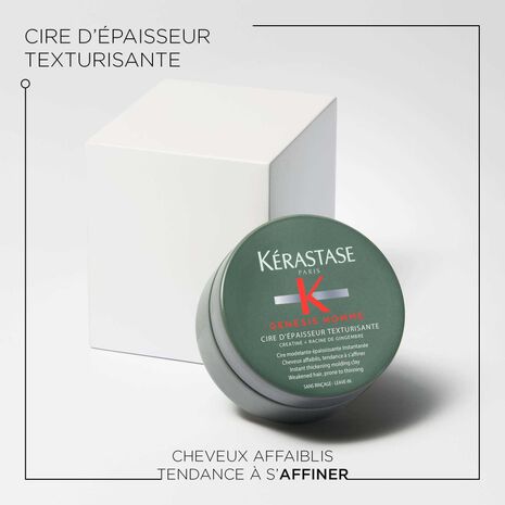 Description et produit de la Cire d'Épaisseur Texturisante Genesis-Homme Kérastase- Vue face 75ml