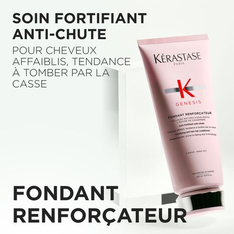 Description et produit de l'après shampoing Fondant renforçateur Genesis Kérastase- Vue face 200ml
