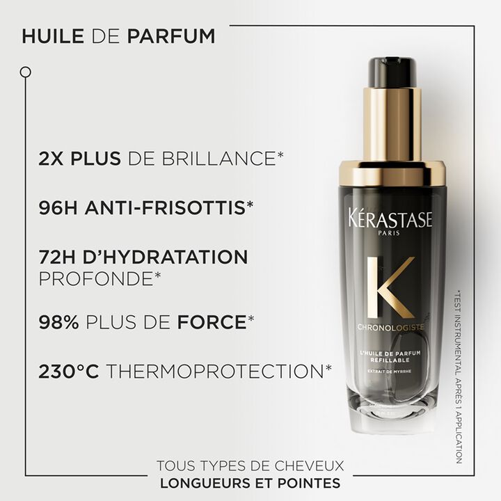 Description et produit de L'Huile de Parfum Chronologiste Kérastase- Vue face 150ml