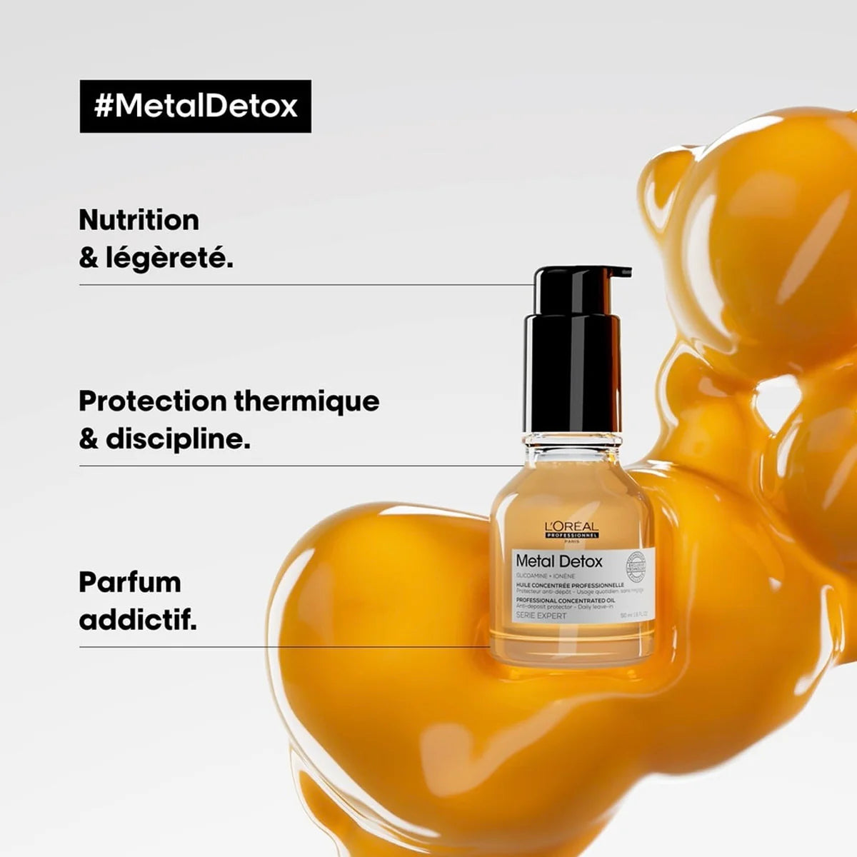 Description et produit de l'huile Metal Detox L’Oréal Vue face 50ml