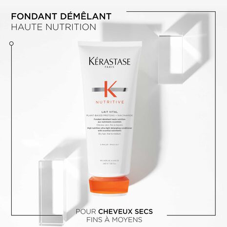 Description et produit de l'après shampoing Lait Vital Nutritive Kérastase - vue de face 200ml