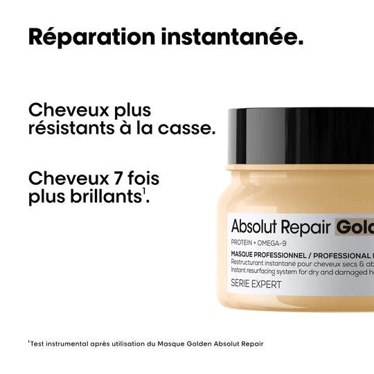 Description et produit du masque Golden Absolut Repair L’Oréal Vue face 250ml