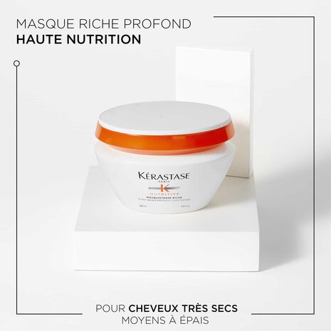 Description et produit du masque Masquintence Riche Nutritive Kérastase- Vue face 200ml