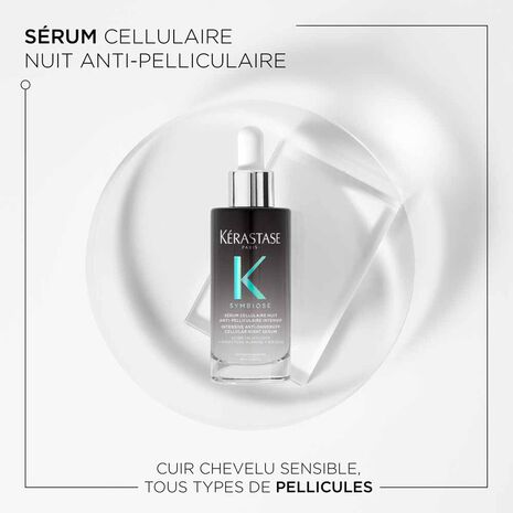 Description et produit du Sérum cellulaire Nuit Anti-Pelliculaire Intensif Symbiose Kérastase- Vue face 90ml