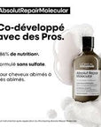 Description et produit du shampoing Absolut Repair molecular L’Oréal Vue face 300ml