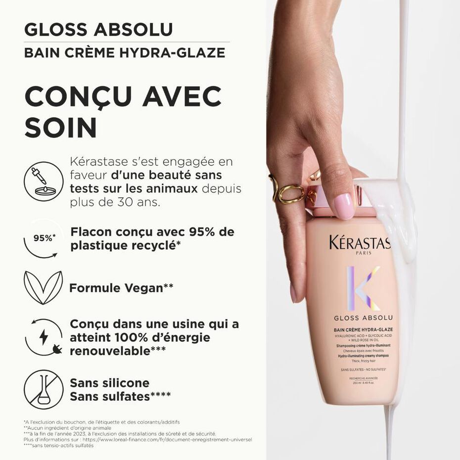 Produit et packaging bain creme gloss absolu