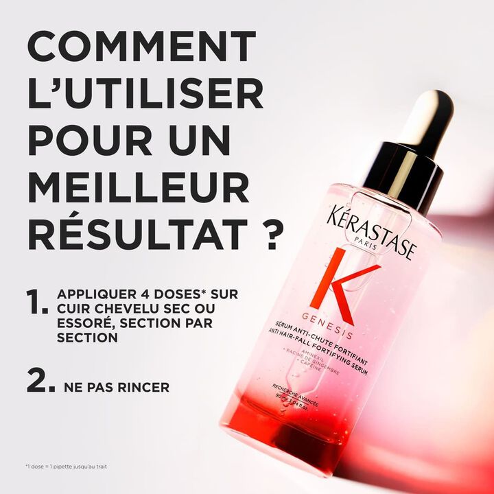 Conseil pour l’utilisation du Sérum Anti-Chute Fortifiant Genesis Kérastase - 90ml
